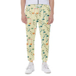 Watercolor Music Notes Pattern Print Scuba Joggers