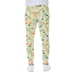 Watercolor Music Notes Pattern Print Scuba Joggers