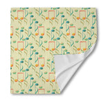 Watercolor Music Notes Pattern Print Silk Bandana