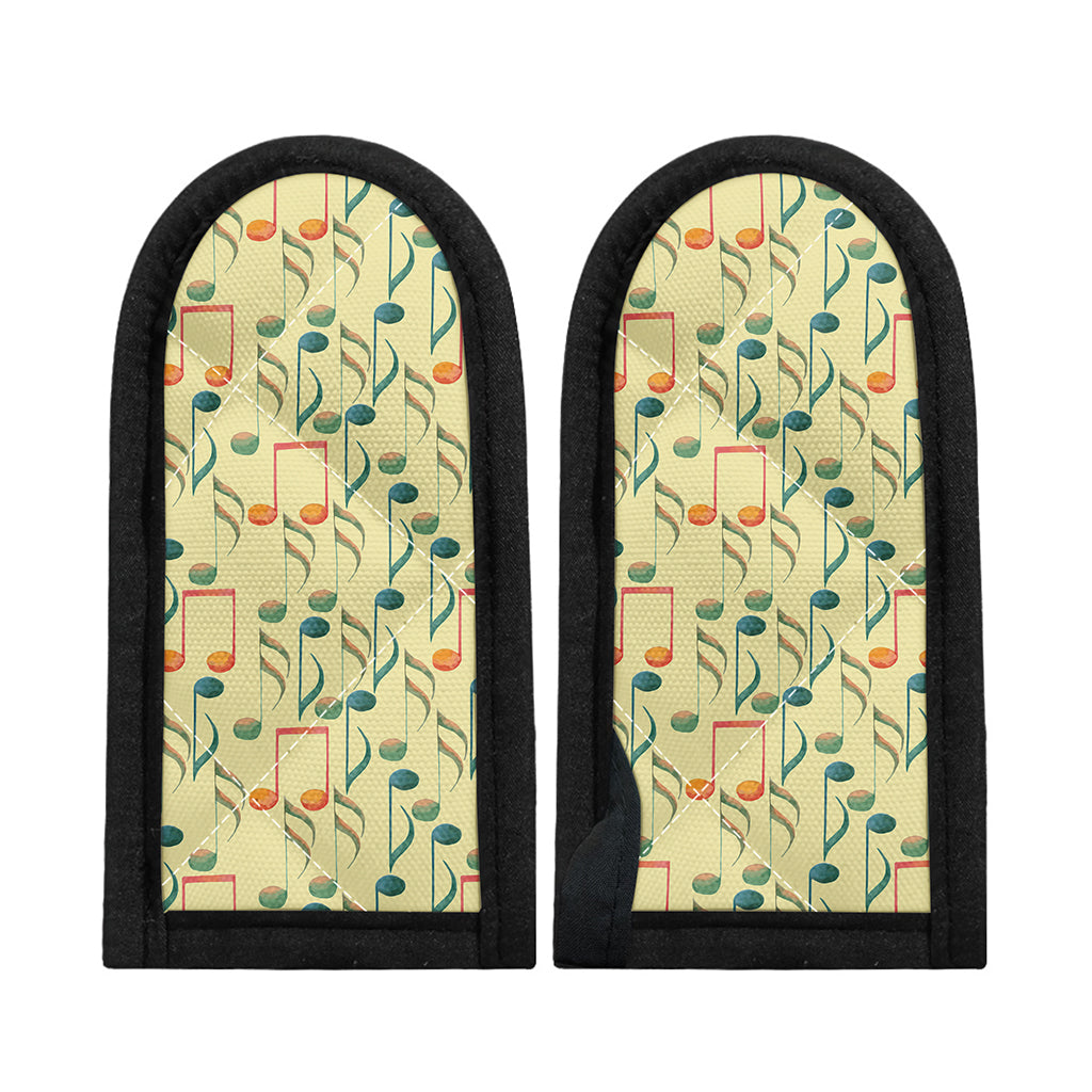 Watercolor Music Notes Pattern Print Skillet Handle Cover
