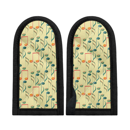Watercolor Music Notes Pattern Print Skillet Handle Cover