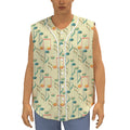 Watercolor Music Notes Pattern Print Sleeveless Baseball Jersey