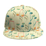 Watercolor Music Notes Pattern Print Snapback Cap