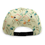 Watercolor Music Notes Pattern Print Snapback Cap