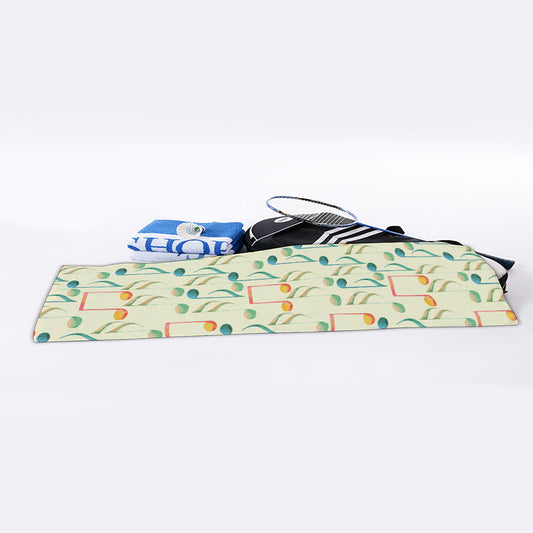 Watercolor Music Notes Pattern Print Sports Towel