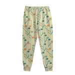 Watercolor Music Notes Pattern Print Sweatpants