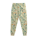 Watercolor Music Notes Pattern Print Sweatpants