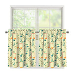 Watercolor Music Notes Pattern Print Tier Curtains