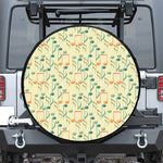 Watercolor Music Notes Pattern Print Tire Cover