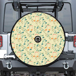 Watercolor Music Notes Pattern Print Tire Cover With Camera Hole