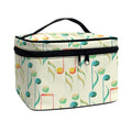 Watercolor Music Notes Pattern Print Travel Makeup Bag
