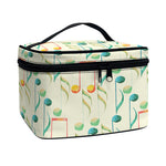 Watercolor Music Notes Pattern Print Travel Makeup Bag