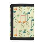 Watercolor Music Notes Pattern Print Trifold Wallet