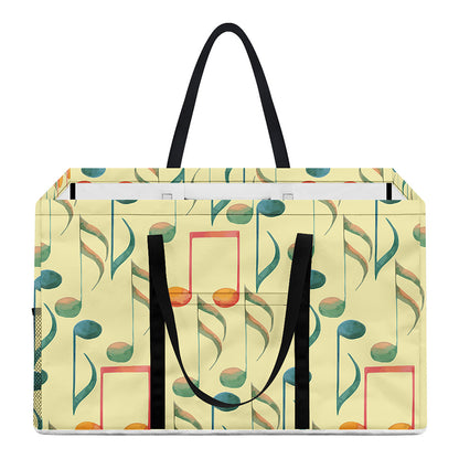 Watercolor Music Notes Pattern Print Utility Tote Bag