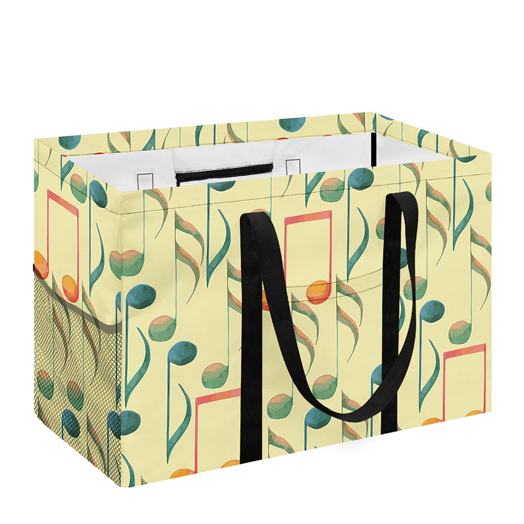 Watercolor Music Notes Pattern Print Utility Tote Bag