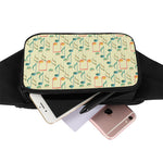 Watercolor Music Notes Pattern Print Waist Bag