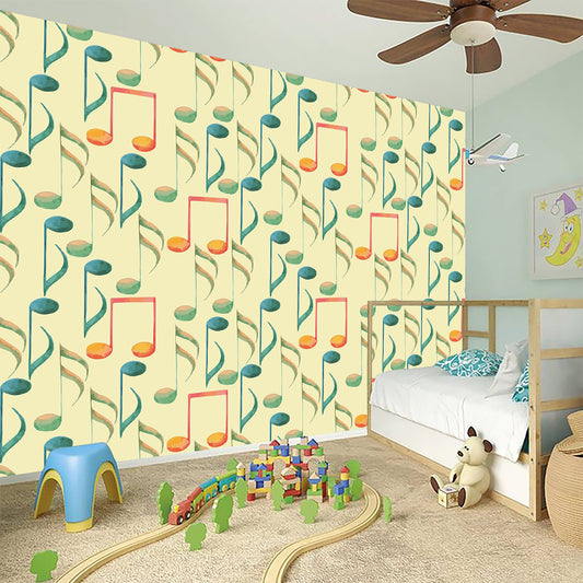 Watercolor Music Notes Pattern Print Wall Sticker