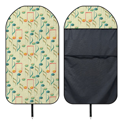 Watercolor Music Notes Pattern Print Waterproof Car Seat Cover