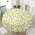 Watercolor Music Notes Pattern Print Waterproof Round Tablecloth