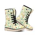 Watercolor Music Notes Pattern Print Winter Boots