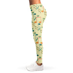 Watercolor Music Notes Pattern Print Women's Leggings