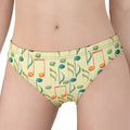 Watercolor Music Notes Pattern Print Women's Panties