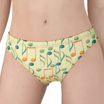 Watercolor Music Notes Pattern Print Women's Panties