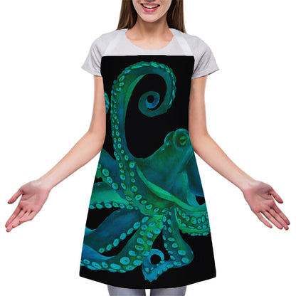 Watercolor Octopus Print Adjustable Apron
