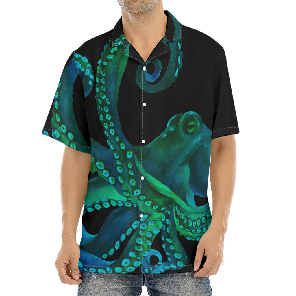 Watercolor Octopus Print Aloha Shirt