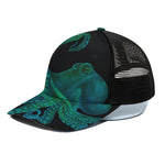 Watercolor Octopus Print Black Mesh Trucker Cap