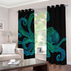 Watercolor Octopus Print Blackout Grommet Curtains