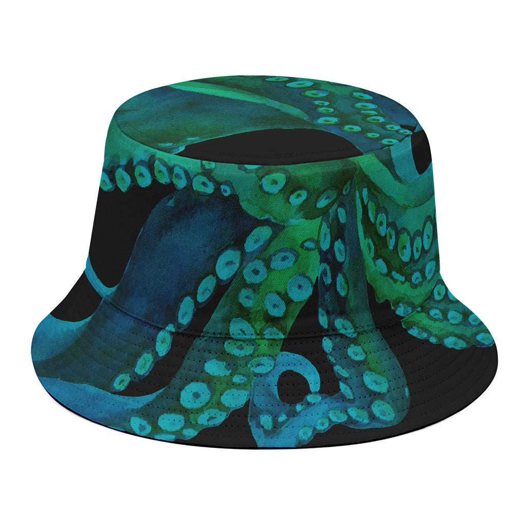 Watercolor Octopus Print Bucket Hat