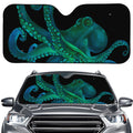 Watercolor Octopus Print Car Windshield Sun Shade
