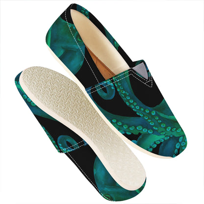 Watercolor Octopus Print Casual Shoes