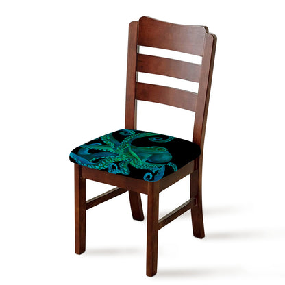 Watercolor Octopus Print Chair Cushion Cover