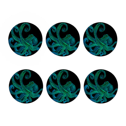 Watercolor Octopus Print Coaster Set