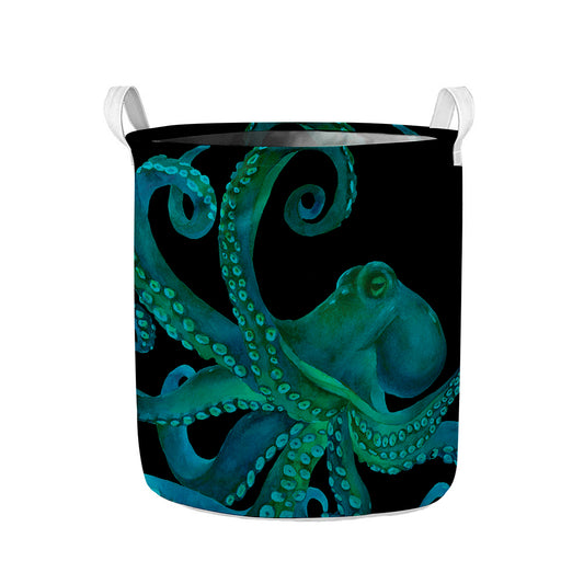 Watercolor Octopus Print Collapsible Laundry Basket