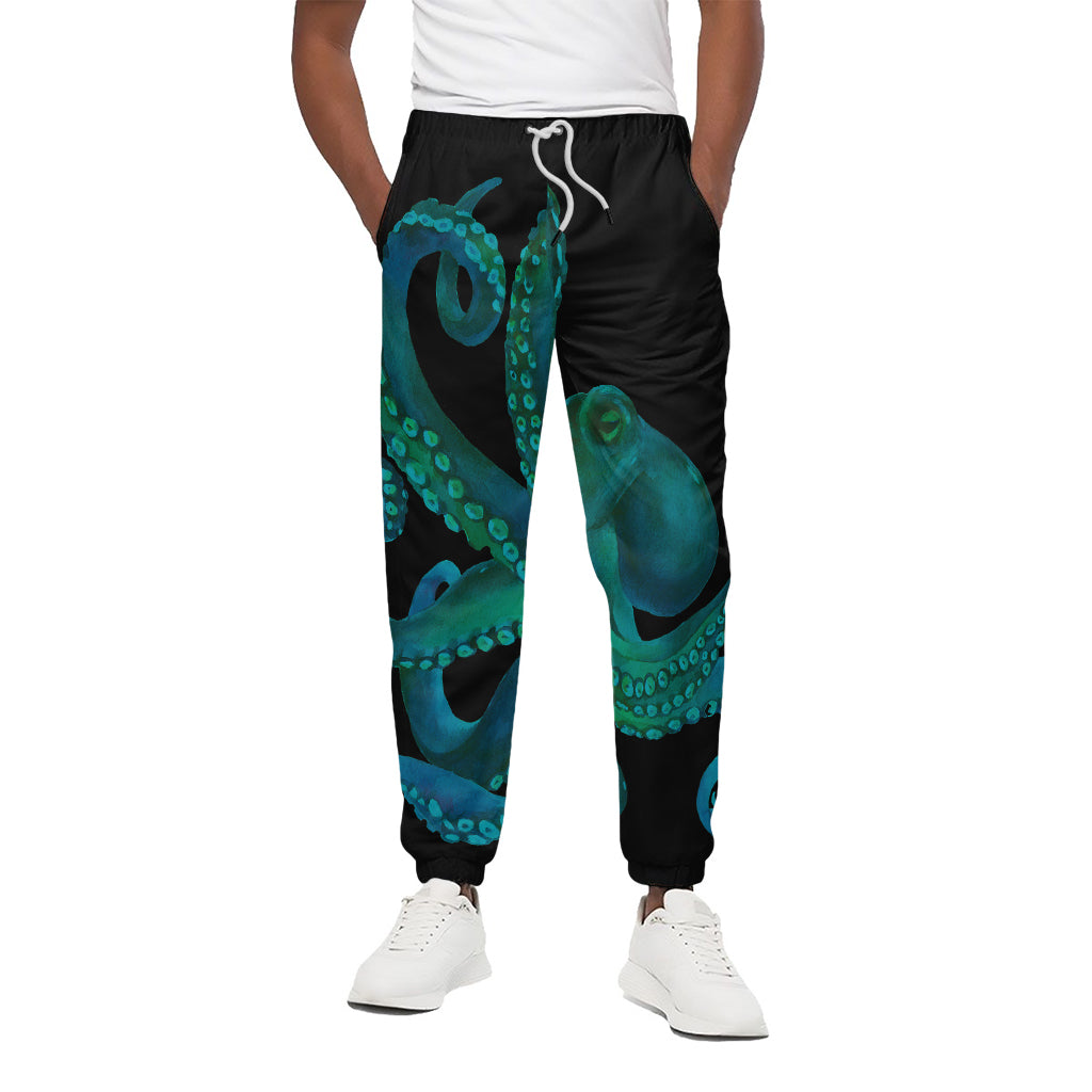Watercolor Octopus Print Cotton Pants