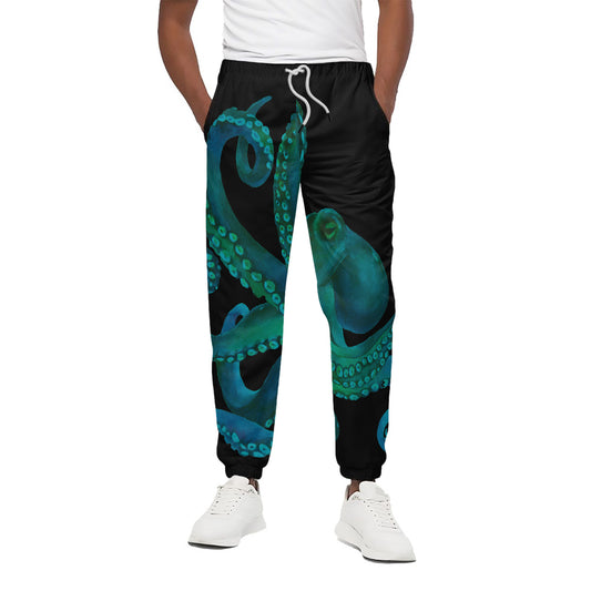 Watercolor Octopus Print Cotton Pants