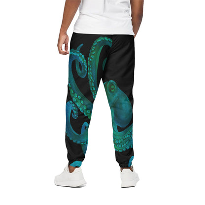 Watercolor Octopus Print Cotton Pants