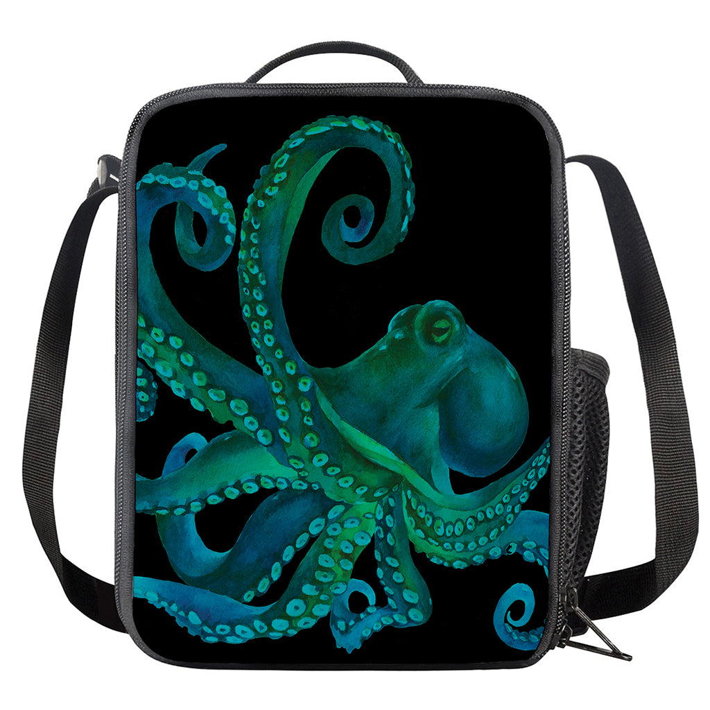 Watercolor Octopus Print Crossbody Lunch Bag