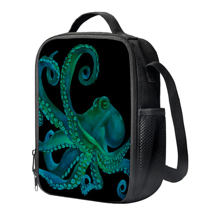 Watercolor Octopus Print Crossbody Lunch Bag