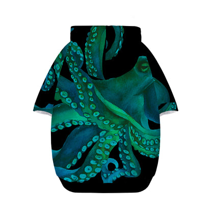 Watercolor Octopus Print Dog Zip Up Hoodie