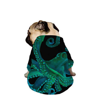 Watercolor Octopus Print Dog Zip Up Jacket