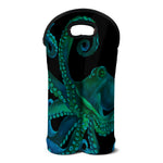Watercolor Octopus Print Double Neoprene Wine Tote