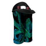 Watercolor Octopus Print Double Neoprene Wine Tote