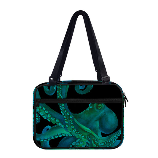 Watercolor Octopus Print Double Strap Bible Bag
