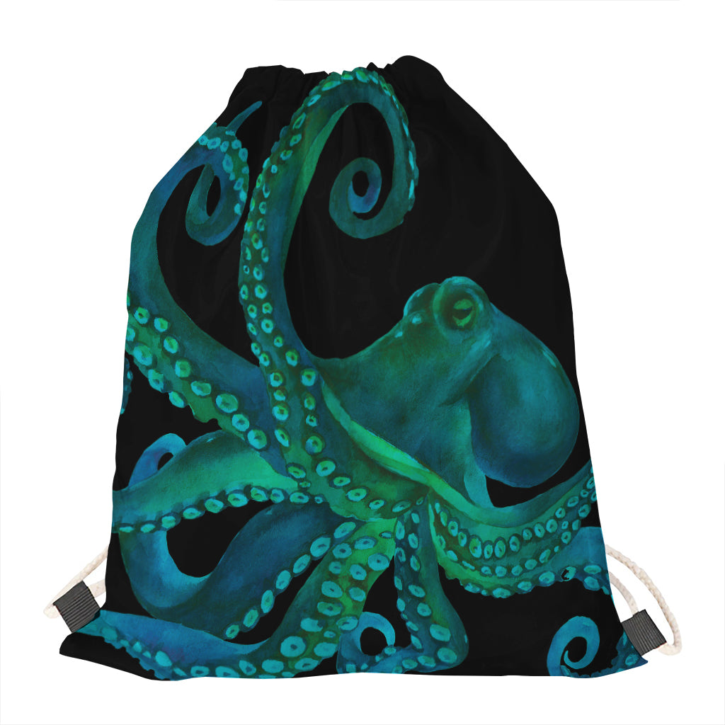 Watercolor Octopus Print Drawstring Bag