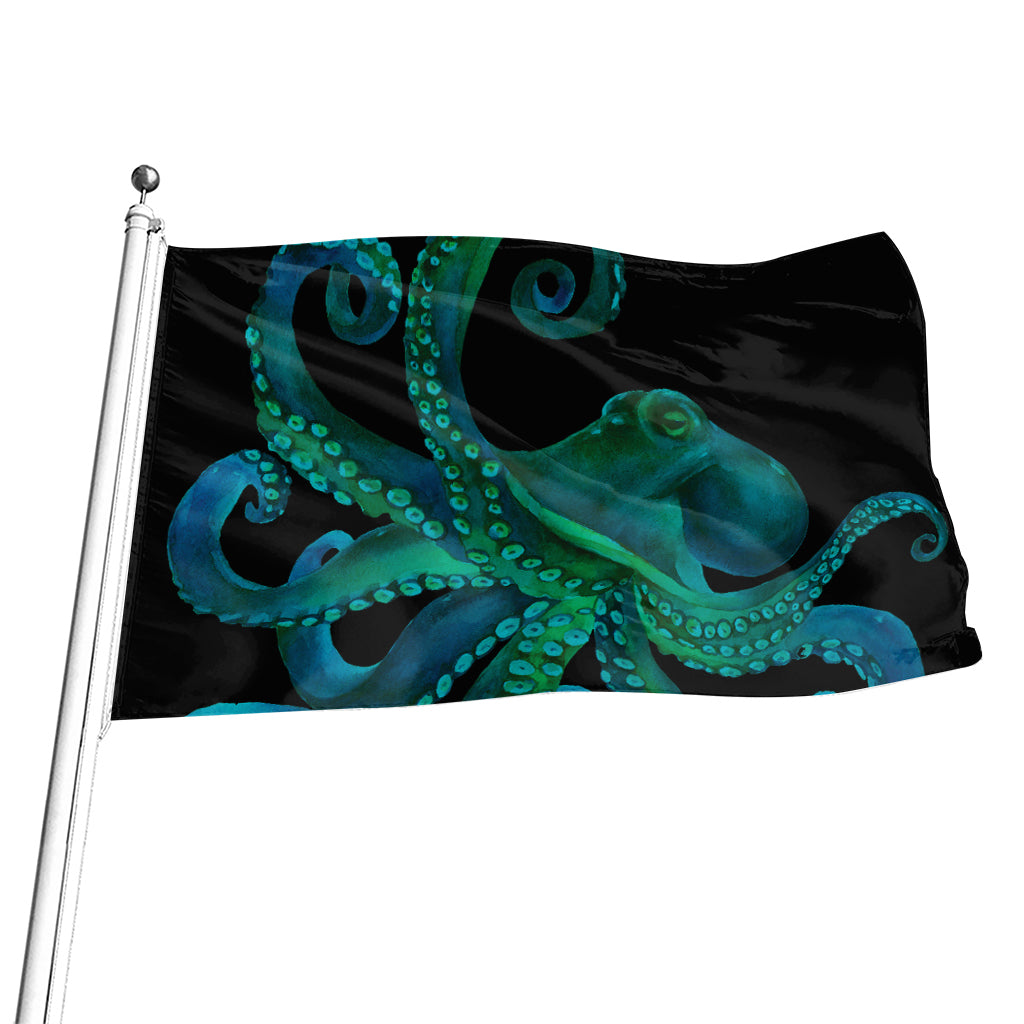 Watercolor Octopus Print Flag