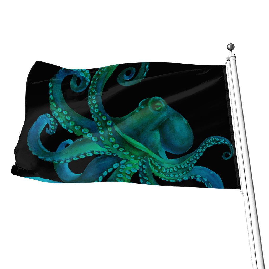 Watercolor Octopus Print Flag
